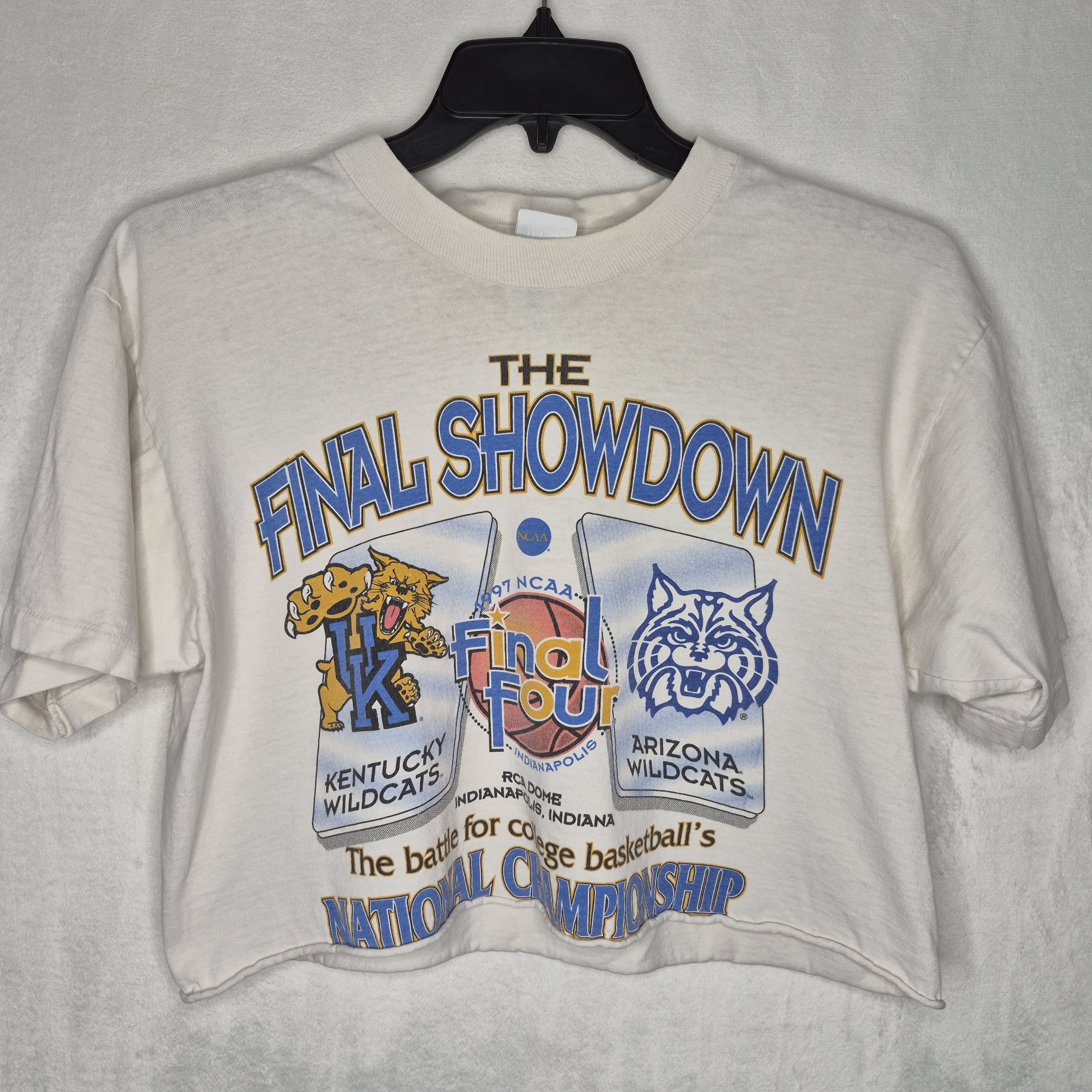 Vtg 1997 Ncaa Final Four Championship Kentucky Arizona Cropped T Shirt L